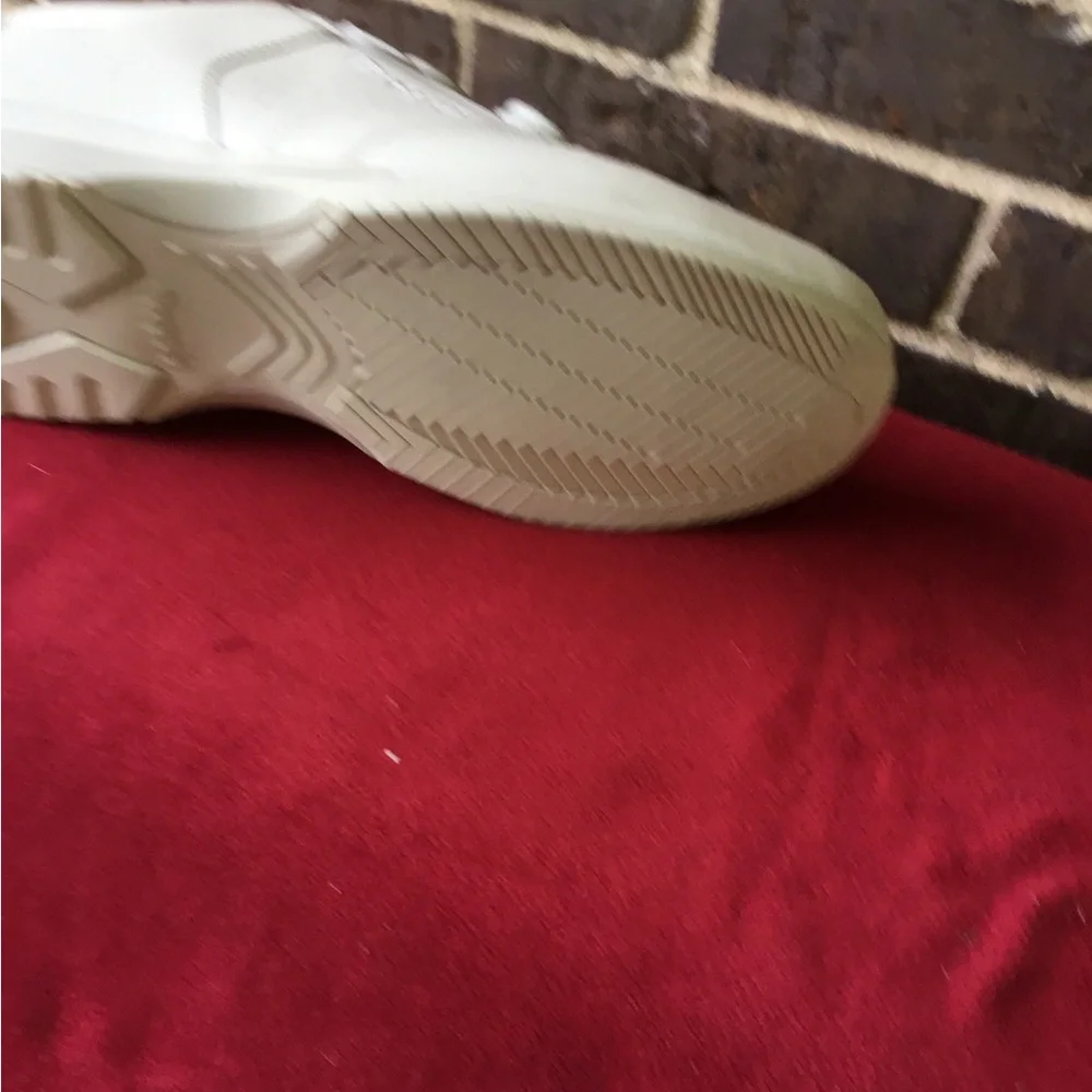 White Leather Velcro Slip-On Loafers